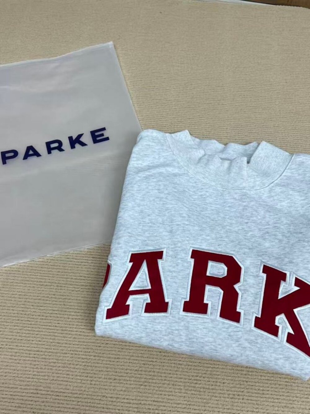 PARKE Grey Mock Neck Sweatshirt - Picture 3 of 6